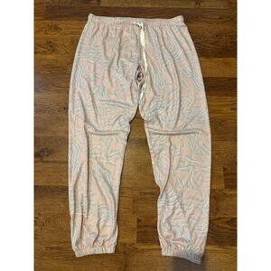 PJ Salvage Lounge Jogger Pajama Pants Women’s XL Pink Gray Soft Sleepwear